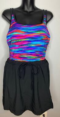 Shape Solver Sport by Mimi Flamingo Women's 16 Skirted 1 Piece Swimsuit